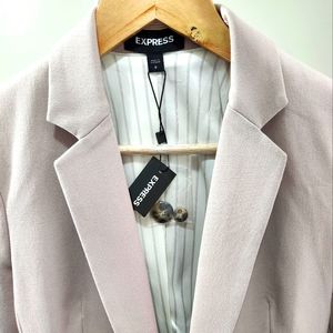 NEW EXPRESS POWDER PINK NOTCH COLLAR ONE BUTTON BLAZER SZ 0